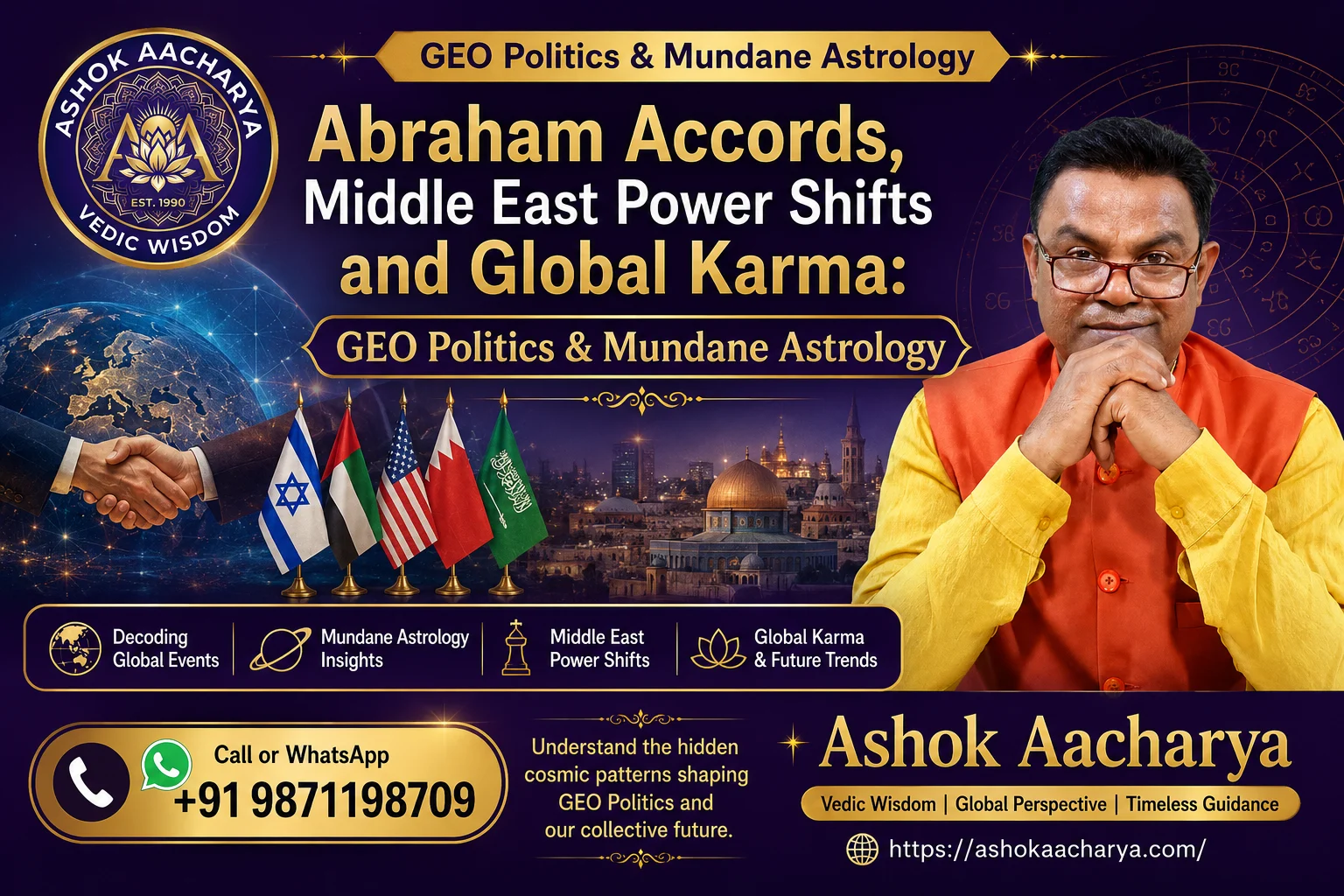 Abraham Accords, Middle East Power Shifts and Global Karma GEO Politics & Mundane Astrology